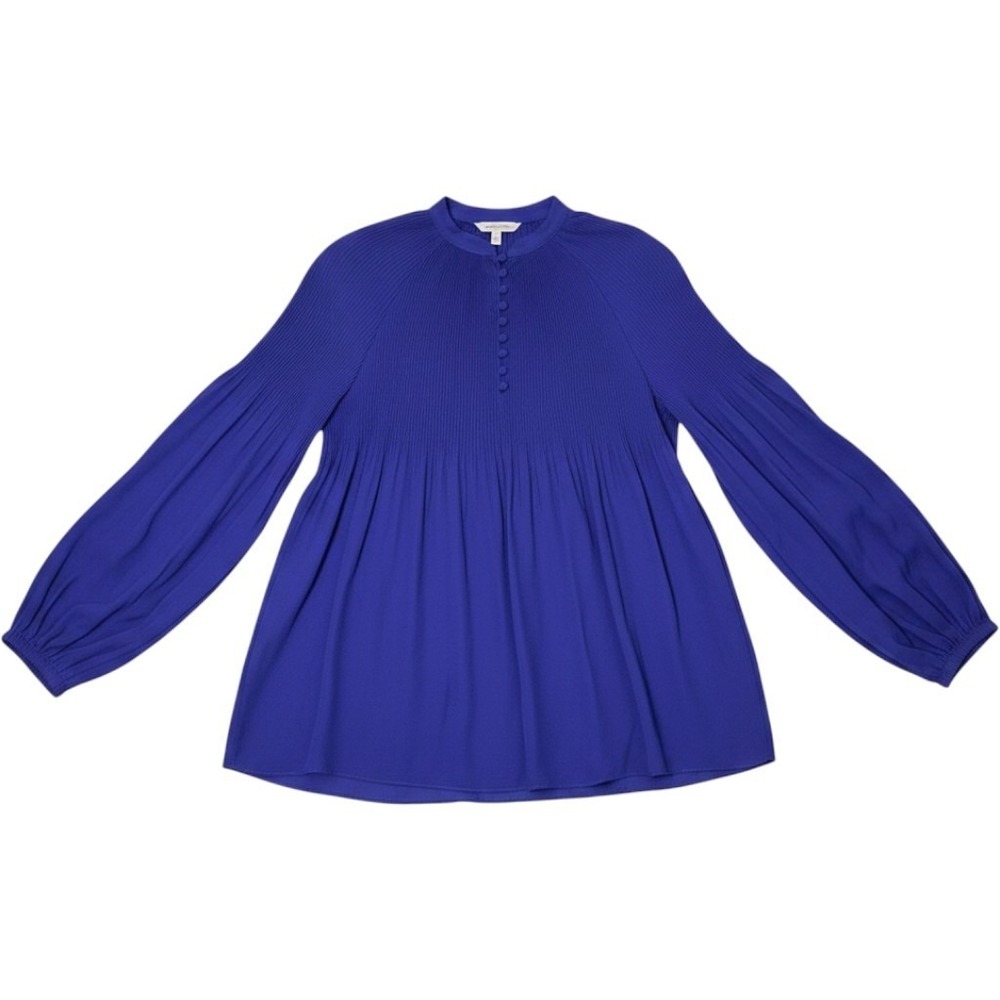 Lauren Ralph Lauren Pleated Georgette Blouse Purple Amethyst flowy XS NWT